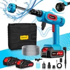 RubroX 300W Lavadora De Alta Pressão 6 em1 2 Bateria Dupla 55Bar Portátil para Carro e Jardim