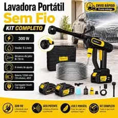 RubroX 6 Em 1 900PSI 300W Lavadora De Alta Pressão Sem Fio Adequado Para Carros E Jardins 2 BAT