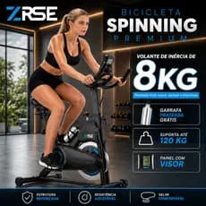 Bicicleta Ergometrica Spinning Com Roda De Inércia Para Fitness Profissional e Treino Esportivo
