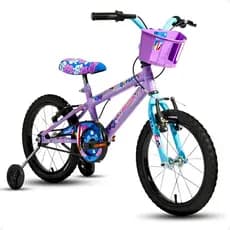 Bicicleta Infantil Feminina Aro 16 Princesas Menina Husky Bike Yup com Rodinha e Cesta