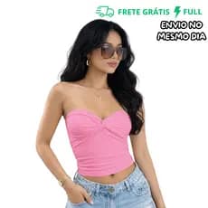 TOP AMARELO TOMARA QUE CAIA EM SUPLEX PREMIUM COM TORÇÃO FRONTAL | ALTA ELASTICIDADE | TAMANHO ÚNICO 36 AO 40