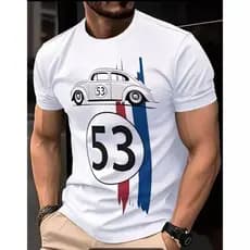 Camiseta Fusca 53 Herbie Vintage Unissex | Camisa Carro Clássico Volkswagen Estampa Exclusiva, Fusca
