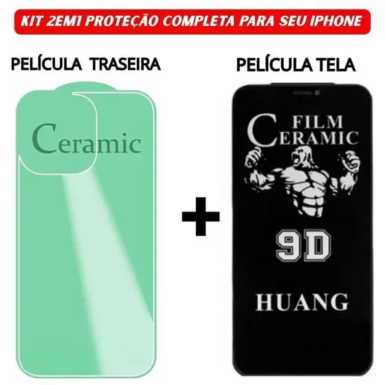 Película Traseira + Película Cerâmica Privacidade iPhone 11 12 13 14 15 16 Pro Max - July