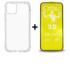 Kit 2em1 Capa TPU + Película Cerâmica Fosca iPhone X XS 11 12 13 14 15 16 Pro Max - July