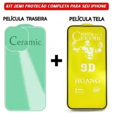Kit 2em1 Película Traseira + Película Cerâmica Fosca iPhone 11 a 16 Pro Max - July