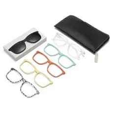 Óculos Clip-On Polarizados Magnéticos 5 em 1 com Armação Transparente TR, compatíveis com lentes de grau e óculos de sol