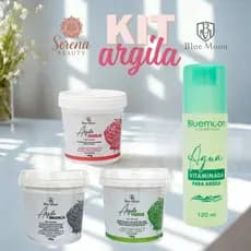 Skin Care com Argila Facial Natural Blue Moon Máscara Facial com Pote e Acessórios