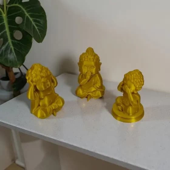 Trio de Estátuas Buda - "Não Veja o Mal, Não Ouça o Mal, Não Fale o Mal"