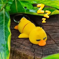 Chaveiro Fofo Patinho Sonolento Pato Articulado Flexível Impressão 3D Fidget Toy