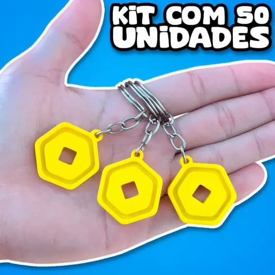 Kit de Chaveiros para Lembrancinha Roblox Festa Gamer de Aniversário Chaveiro Robux Brinde Presente