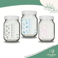 Kit 8 Potes Vidro Para Armazenar Leite Materno - Graduação 200ml