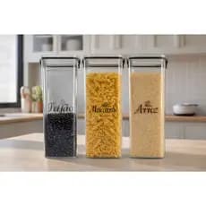 Potes Hermético Acrílico Cozinha GRANDE 2,15L-Kit ou Unitarios/Porta mantimento/Cozinha/Organização