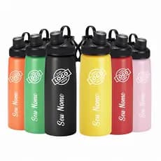 Garrafa Inox Squeeze Personalizada C/ Seu Nome Logo 900ml