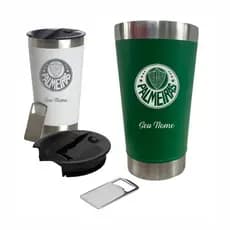 Copo Térmico Do Palmeiras C/ Tampa e Abridor 473ml Personalizado