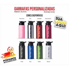 Garrafa Squeeze Alumínio Academia Personalizado Nome 600ml