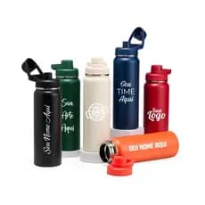 Garrafa Térmica de água 850ml Térmica Personalizada, Logo, Nome, Time Empresa.