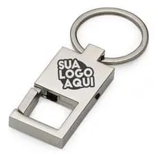 Chaveiro Personalizado com Mosquetão De Metal kit com 10 Unidades Inox C/ Logo Ou Nome