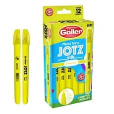 Caneta Marca Texto 12 Peças Jotz Stik Amarela