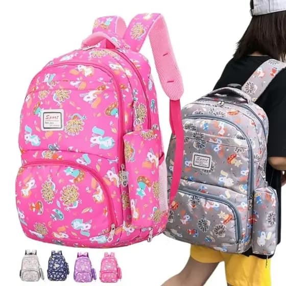 Mochila Escolar Com Estojo Estampada A Prova D’Agua