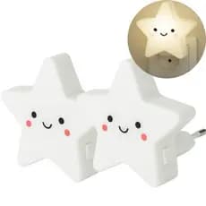 Mini Abajur 1 Ou 2 Unidades De Tomada Luminária Led Estrela Menino Menina Quarto Corredor Criança Bebê Bivolt