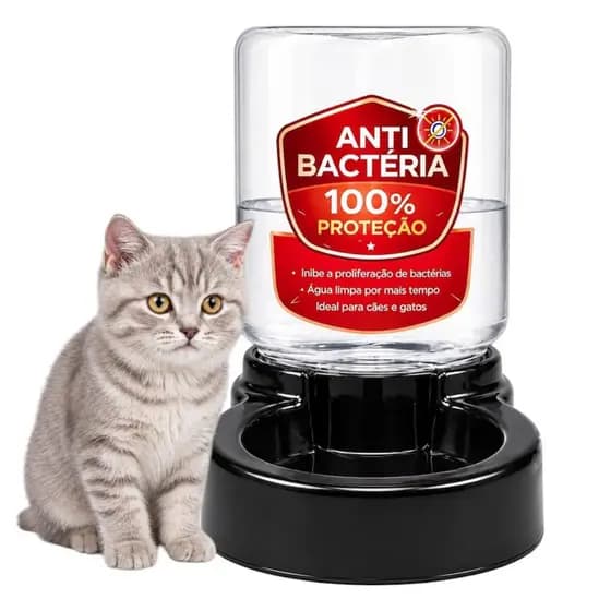 Bebedouro Água Automático 3 Litros Cachorro Gato Antibacteriano Pets