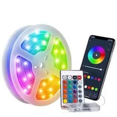 Fita Led 20 Metros Cordão RGB Com Bluetooth E Aplicativo Controle Remoto A Prova D'Água