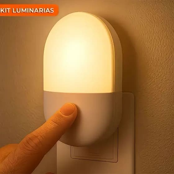 Luminária 1 Ou 2 Unidades Led Mini Abajur De Tomada Quarto Sala Bebê Criança Luz Noturna Bivolt