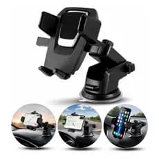 Suporte Veicular para Celular com Ventosa Fixação Forte Painel/Para-brisa Ajustável 360° Universal para Carro Uber