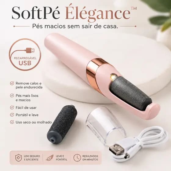 Lixador de Pé Elétrico USB SoftPé Élégance™ Remove Calos Rachaduras Esfoliador Pedicure Portátil
