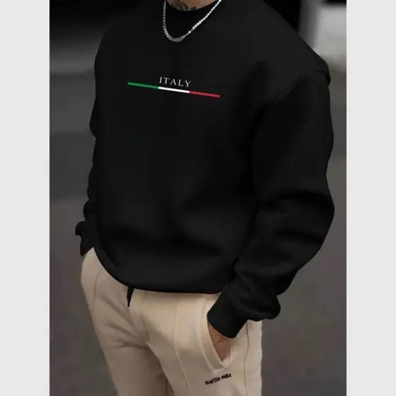 Moletom Masculino Gola Redonda Blusa De Frio Flanelado Casaco Algodão