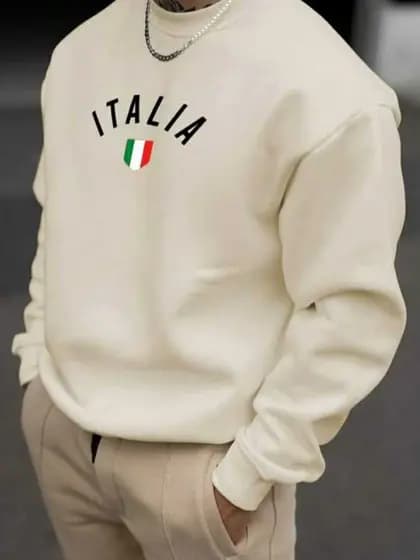 Blusa De Frio Moletom Gola Careca Italia Masculino Feminino