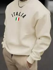 Blusa De Frio Moletom Gola Careca Italia Masculino Feminino