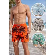 Kit 3 Short Praia Tactel Masculino Estampa Aleatória Verão