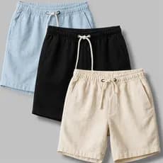 Short Praia Masculino Kit 3 Linho Premium Alta Qualidade