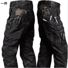 1 artigo Calças Táticas Masculinas Impermeáveis para Combate ao Ar Livre com Múltiplos Bolsos e Resistentes ao Desgaste