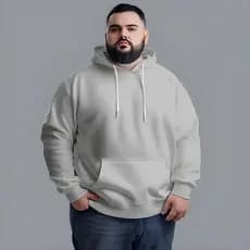 Blusa Moletom Slim Básico Plus Size com Capuz Canguru Algodão Moletom Preto Moletom Rosa Moletom Branco Moletom Bege