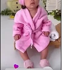 roupão para neném RN  + toalha de cabelo moda bebê