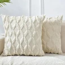 Capas de Almofada 18x18 Bege Decorativas Boho Capa de Almofada com Veludo Macio para Sofá Quarto 49E8