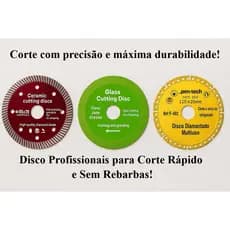 Disco de Corte Diamantado Corta Porcelanato Vidro Ceramica Madeira Materiais Diversos