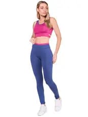 Conjunto Fitness Feminino para Academia Top com Recorte e Legging Alta Performance com Bolso Treino