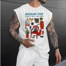 Regata Sleeveless Oversized Streetwear Estampada Carnaval Brasil