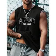 Regata Masculina Machão PLUS SIZE  BOSTON 100% Algodão 30.1 G1 AO G5 Academia Treino