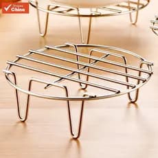 [Promoção] Suporte para Cozinhar a Vapor em Aço Inoxidável, Suporte para Panela, Suporte para Fritadeira, Acessórios par