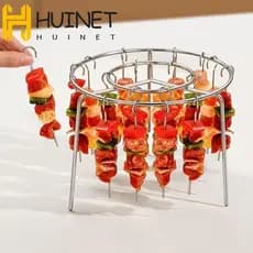 Suporte para Espetos da Fritadeira a Ar HUINET, Espetos Rotativos Resistentes ao Calor e à Ferrugem, Grelha para Assar T