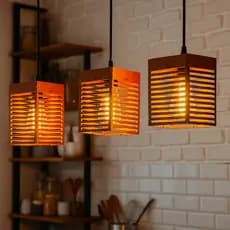 Kit 3 Luminária Pendente de Teto Estilo Moderno Área Gourmet - Rústico