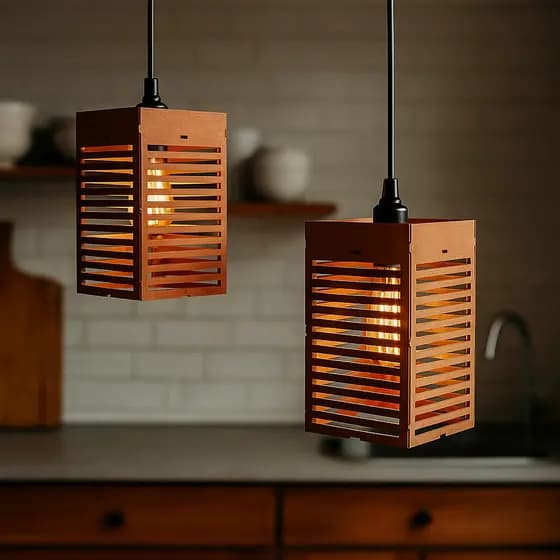 Kit 2 Luminária Pendente de Teto Estilo Moderno Área Gourmet - Rústico
