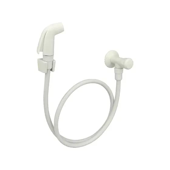 Ducha Higiênica Lavatório Completa Com Registro Mangueira e Suporte Banheiro Branco
