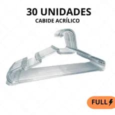 Kit 30 Cabide Adulto Acrílico Transparente Cabides Reforçado Organizar Roupas