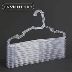 Cabide Acrílico Adulto Kit Cabides Transparente Reforçado Organizar Roupas