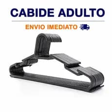 Kit 20 Cabide Resistente Adulto Preto Cabides Organizar Roupas Reforçado